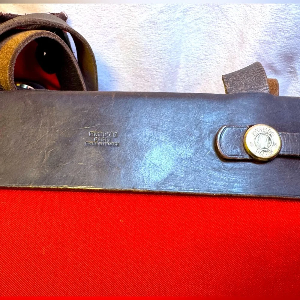 Hermès Herbag Cabas PM Reversible Orange Red Canvas Tote Authentic Hermès - Picture 4 of 16